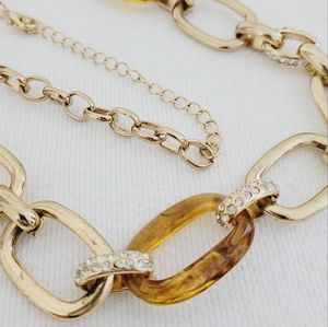 Chain belt Gold tone chain belt rhinestones tortoise shell.